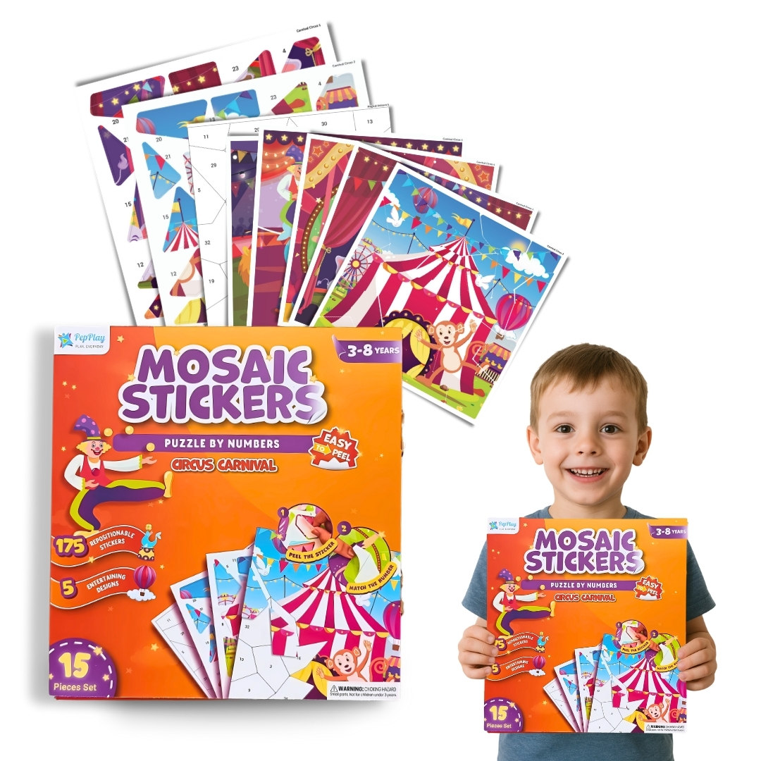 Mosaic Stickers Puzzle by Numbers – Circus Carnival