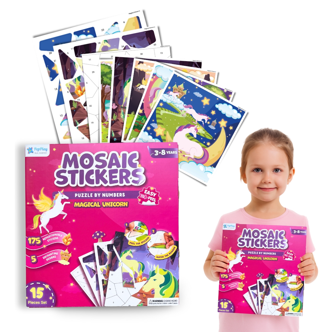 Mosaic Stickers Puzzle by Numbers: Magical Unicorn