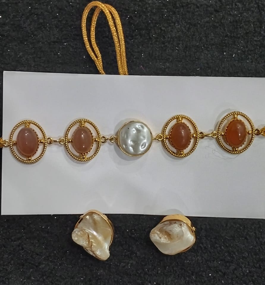 Wedding Season specials Traditional Pearl and Stone Jewelry Set