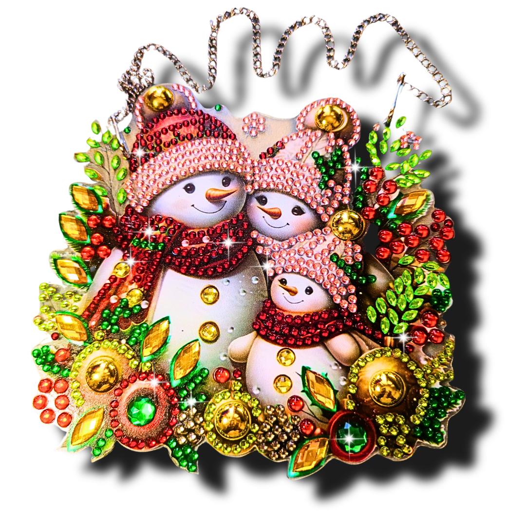 Handmade Diamond Painting Christmas - Window / Wall Decor Set Of 4