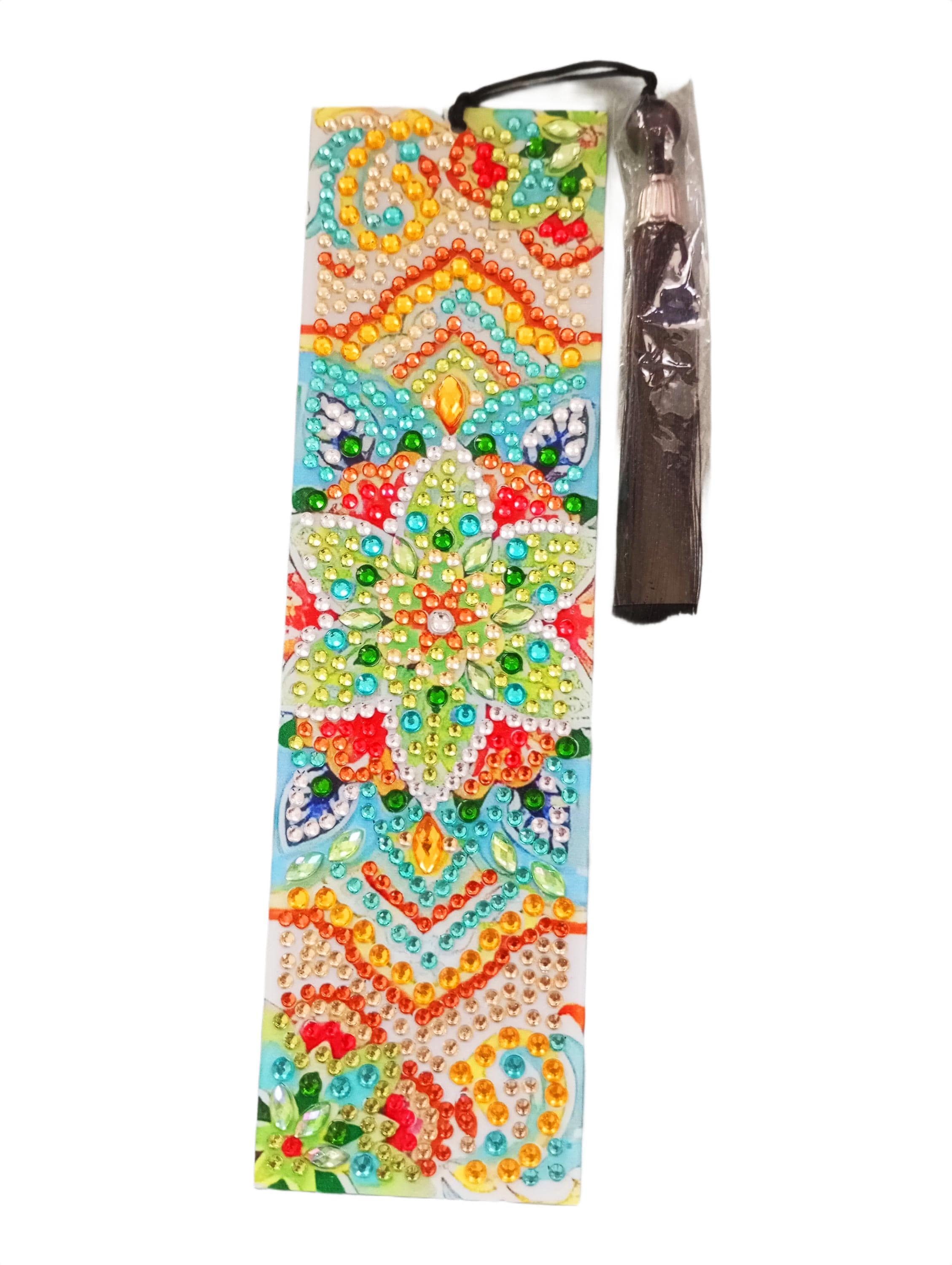 Handmade Diamond Painting Bookmarks (Set of 4 Sold Individually): Sparkly Rhinestone Tassels