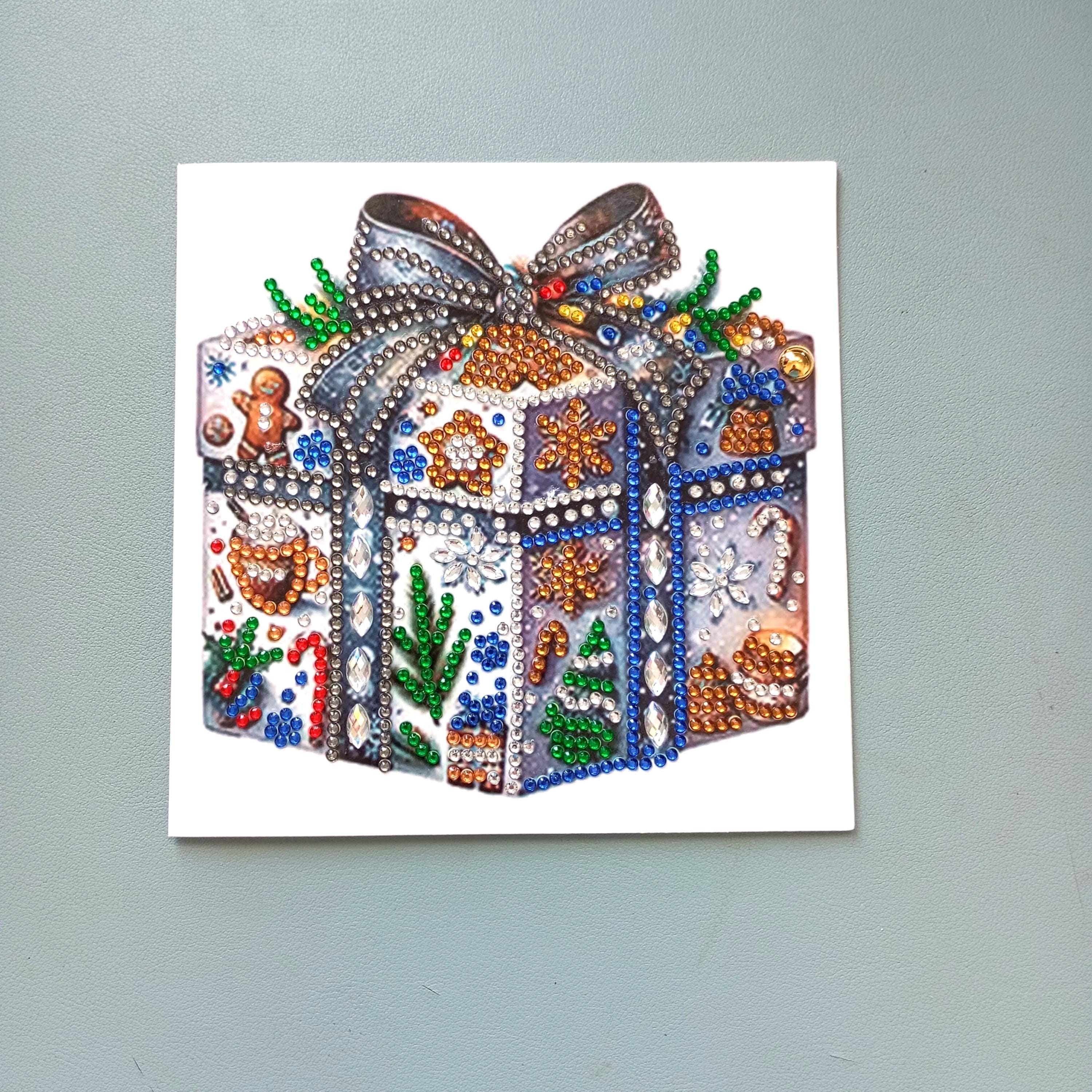 Handmade 5D Diamond Painting Christmas Card: Snowman Holiday Decor Choice Of 4