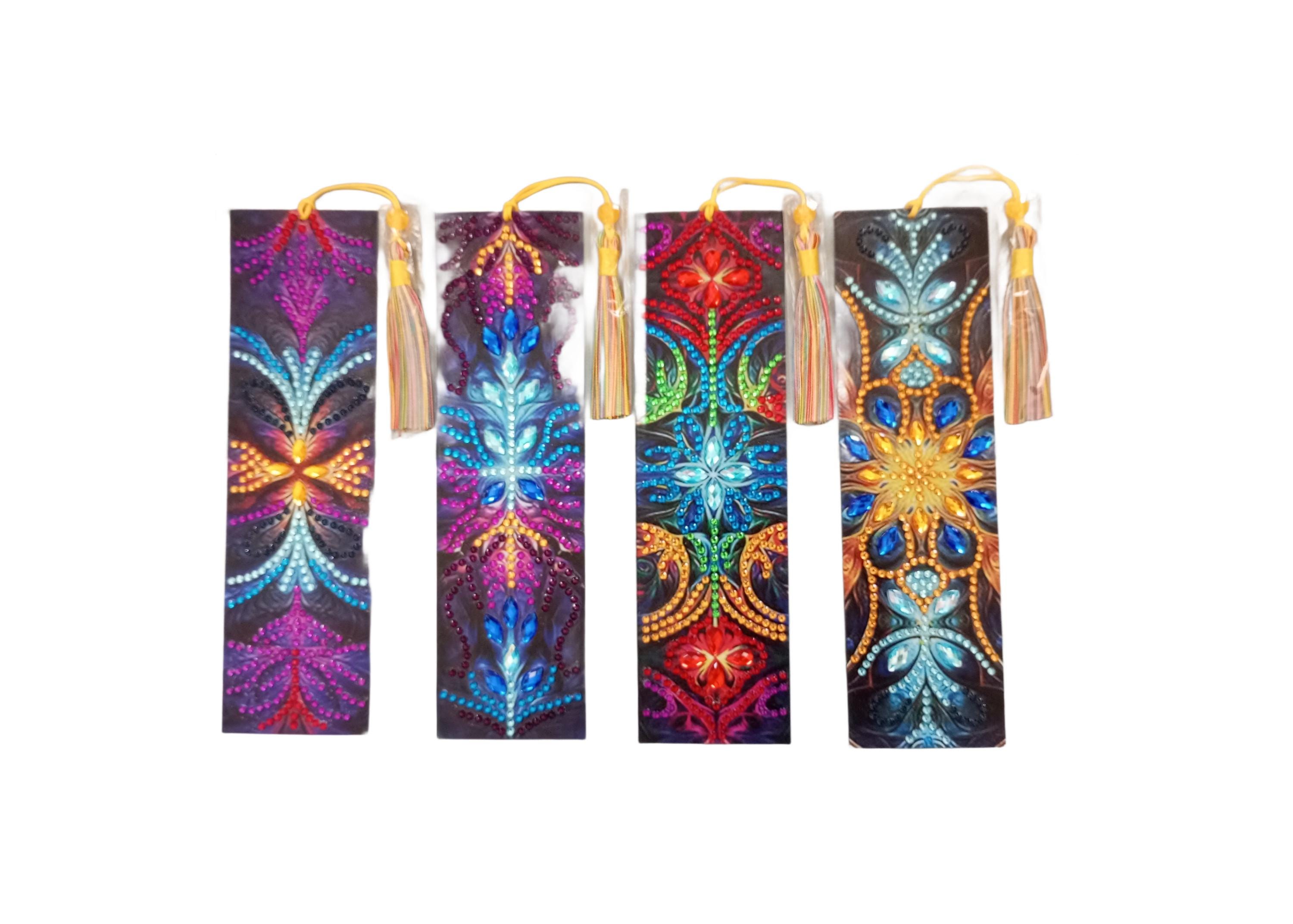 Handmade Diamond Painting Bookmarks (Set of 4) – Sparkly Gift for Book Lovers, Women, Gift for Her