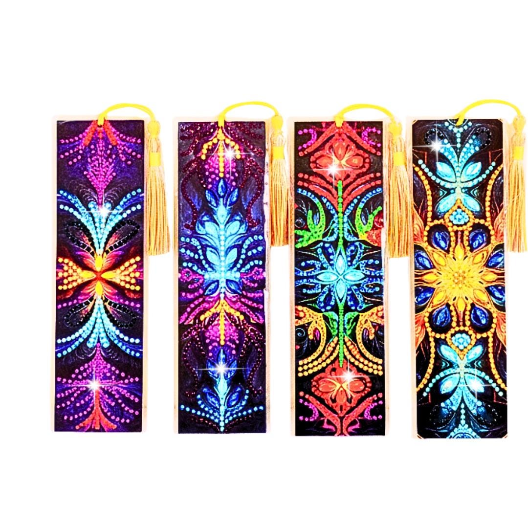 Sparkly Diamond Painting Bookmarks: Handmade Rhinestone Set of 4-Sold Individually