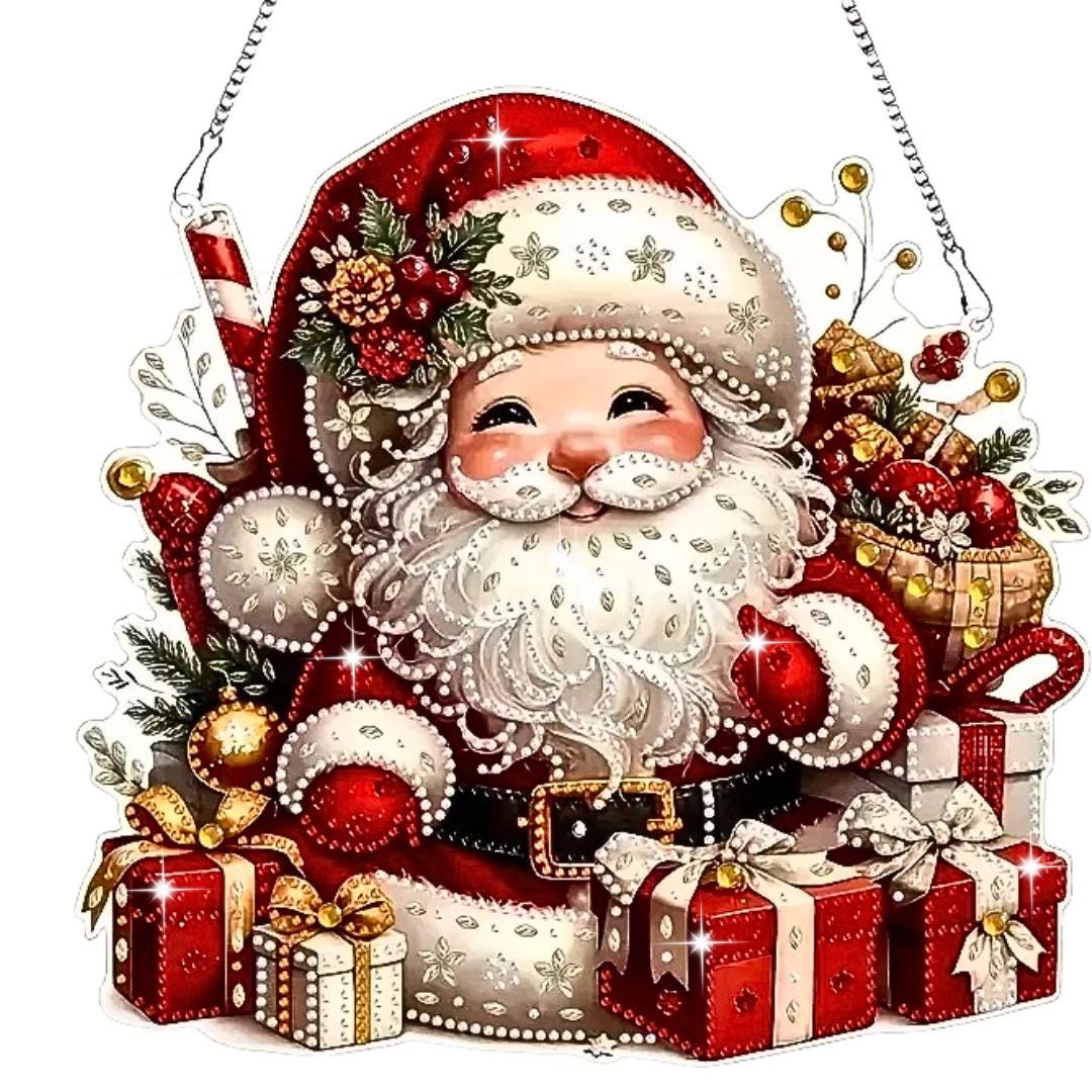 Handmade Diamond Painting Christmas - Window / Wall Decor Set Of 4