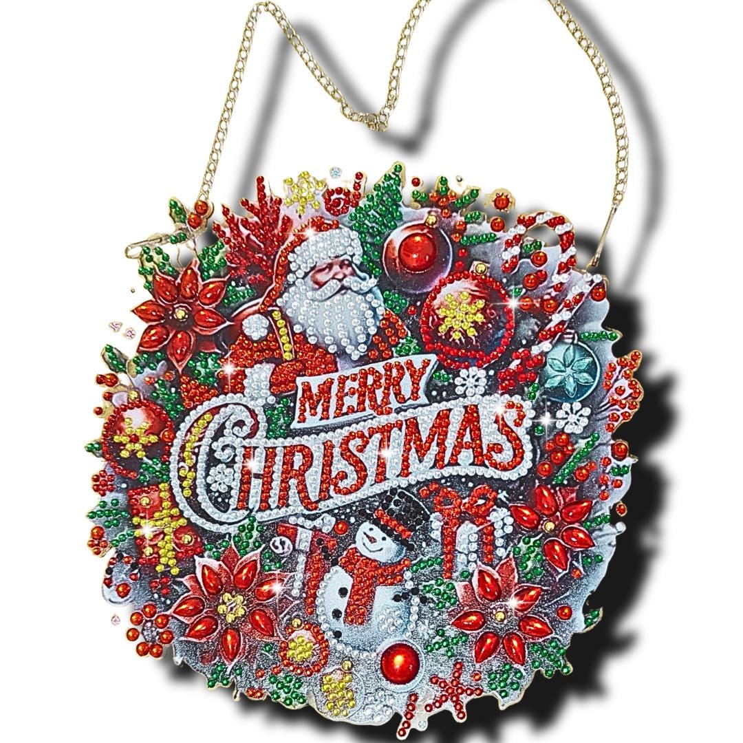 Handmade Diamond Painting Christmas - Window / Wall Decor - Merry Christmas!