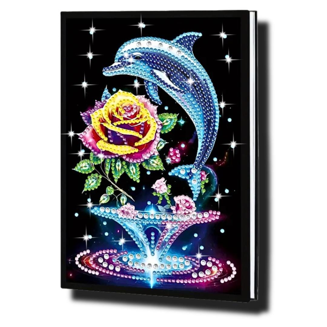 Handmade Diamond Painting Sketchbook a Vibrant Butterfly Sparkly Rhinestone Decor