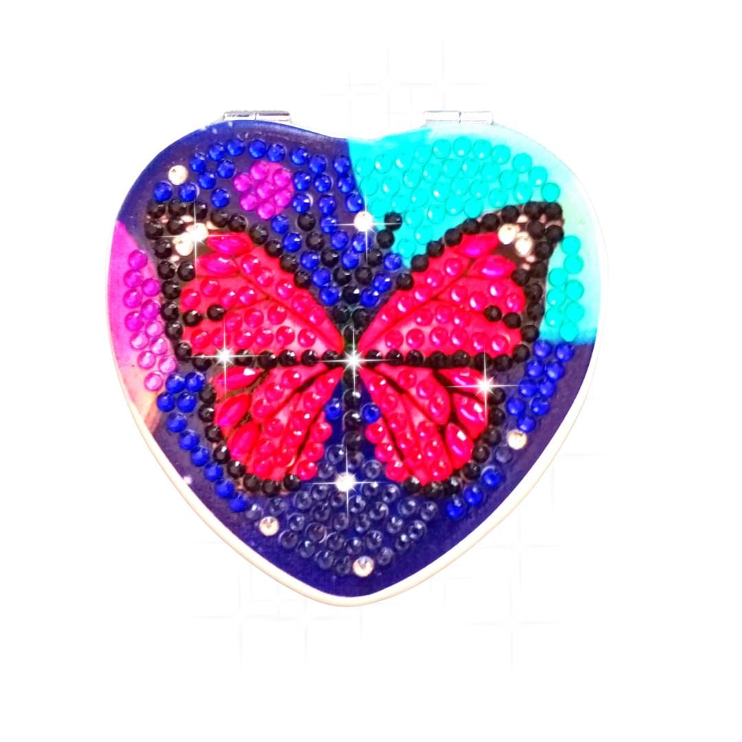 Handmade Diamond Painting Compact Mirror – Sparkly Purse Accessory, Perfect Gift for Women & Girls