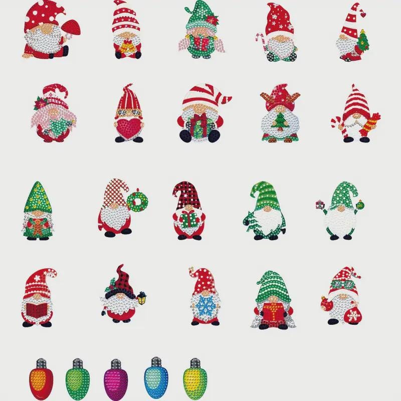 Christmas Santa Gonk Fridge Magnets (Set of 25) – Sparkly Holiday Decor, Stocking Stuffer Gift For Her, Moms