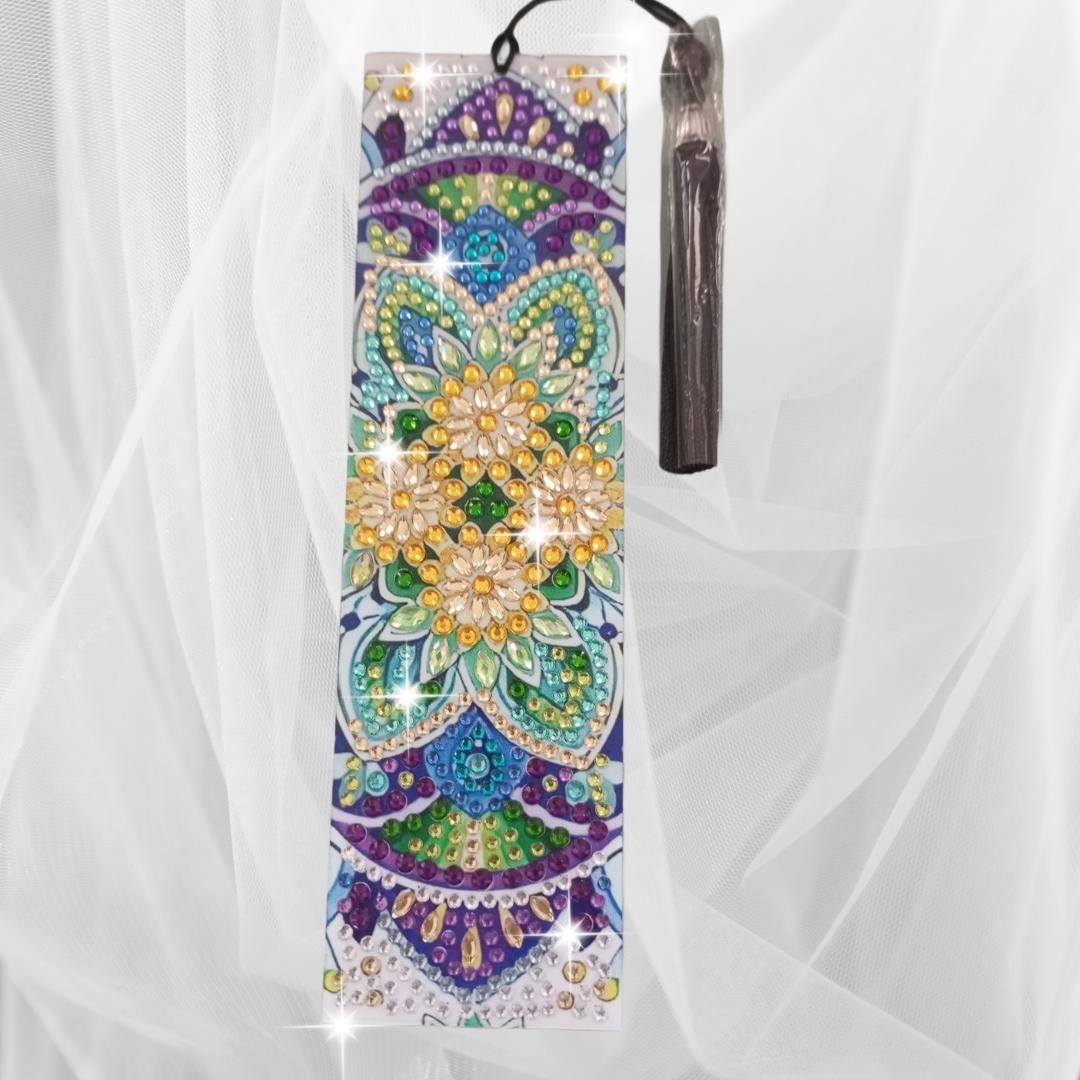 Handmade Sparkly Rhinestone Diamond Painting Bookmarks - Set of 4-Sold Individually