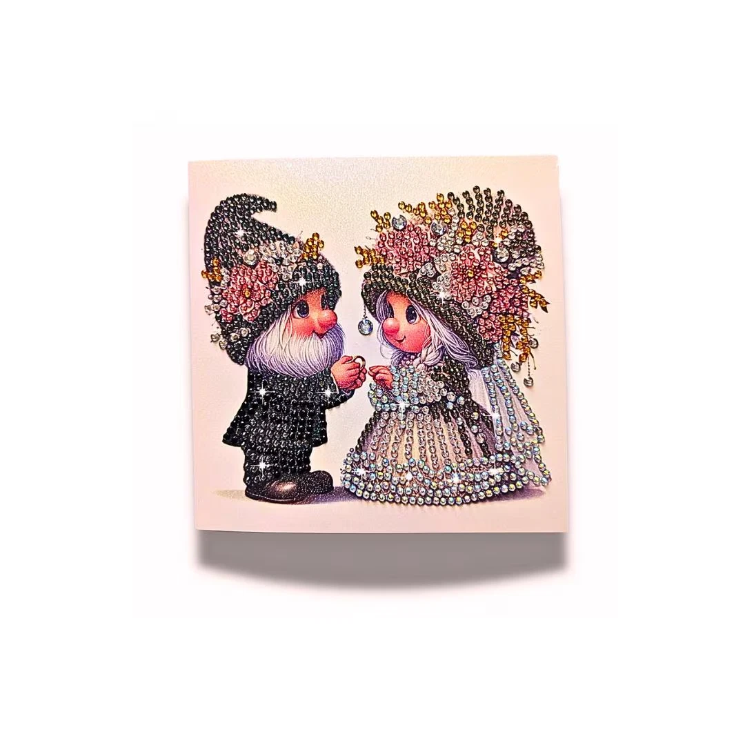 Handmade Sparkly Wedding Engagement Card Diamond Painting Rhinestones