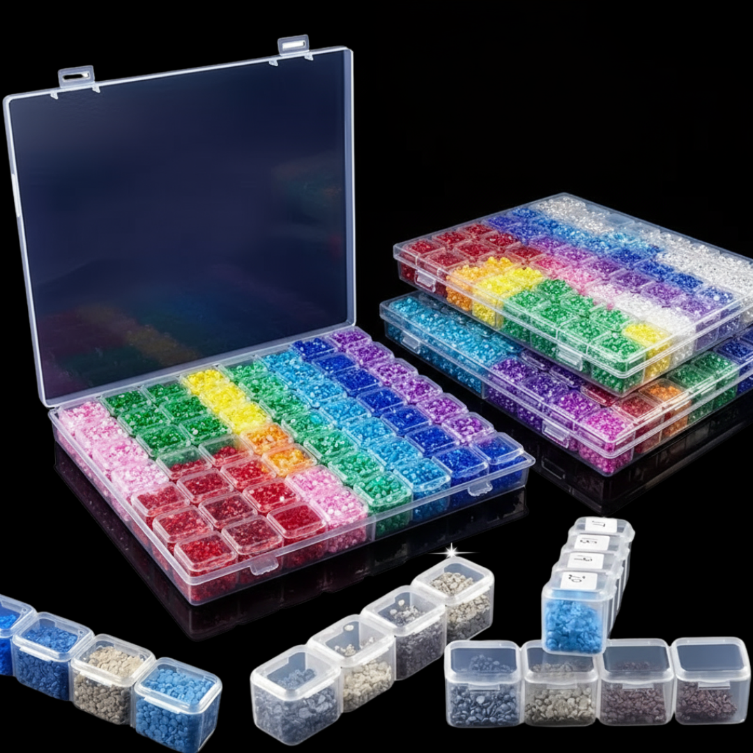 56 Grids Square Plastic Container Box Set Diamond Art Drills