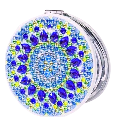Handmade Diamond Painting Compact Mirror – Sparkly Purse Accessory, Perfect Gift for Women & Girls