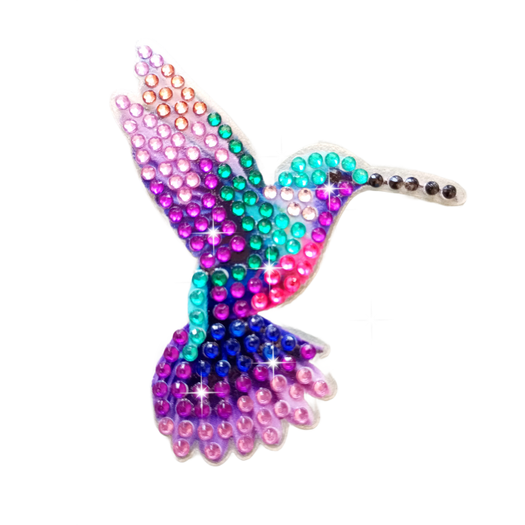 Handmade Hummingbird Diamond Painting Keychains, Set of 8