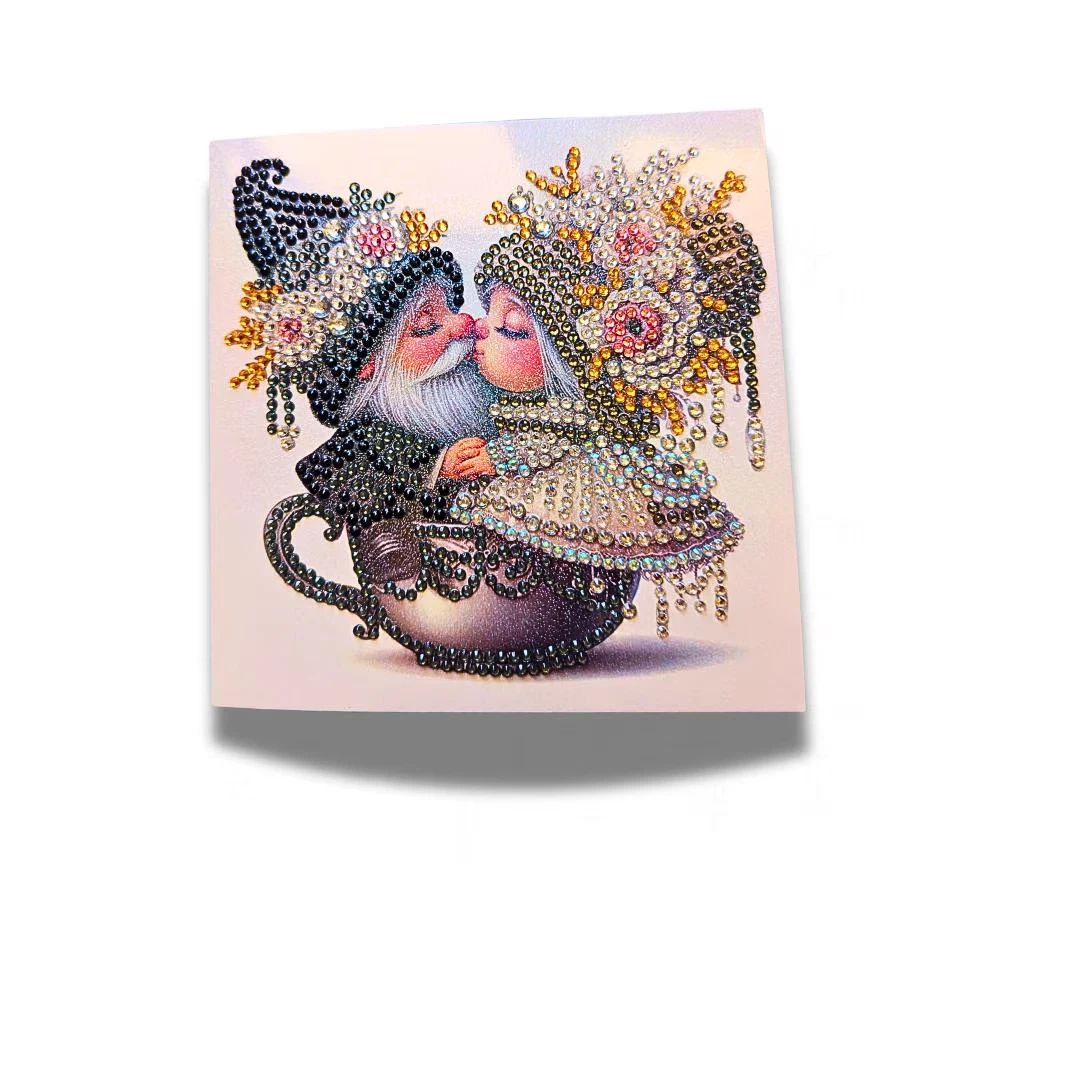 Handmade Sparkly Wedding Engagement Card Diamond Painting Rhinestones
