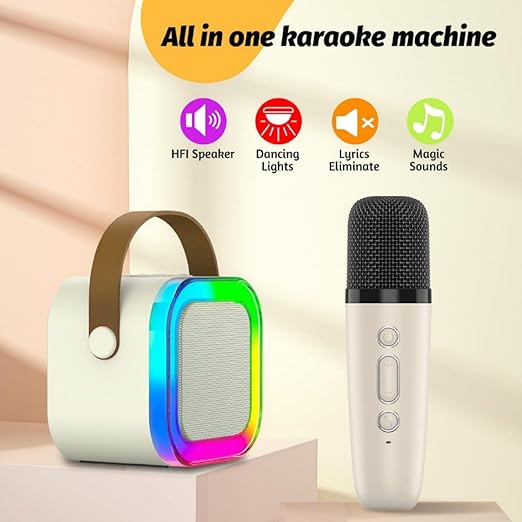 Bluetooth Speaker and Wireless Microphone Combo - PORTABLE COLOURFUL KAROKE