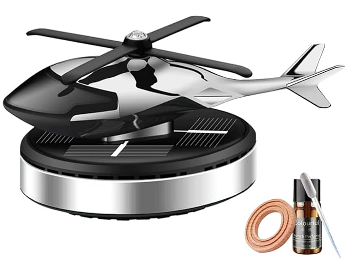 Solar Powered Helicopter Aroma Car Perfume  Pack of 1