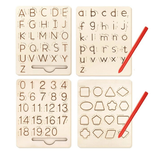 Educational wooden tracing boards(3 set Board- 6 Tracing Face)