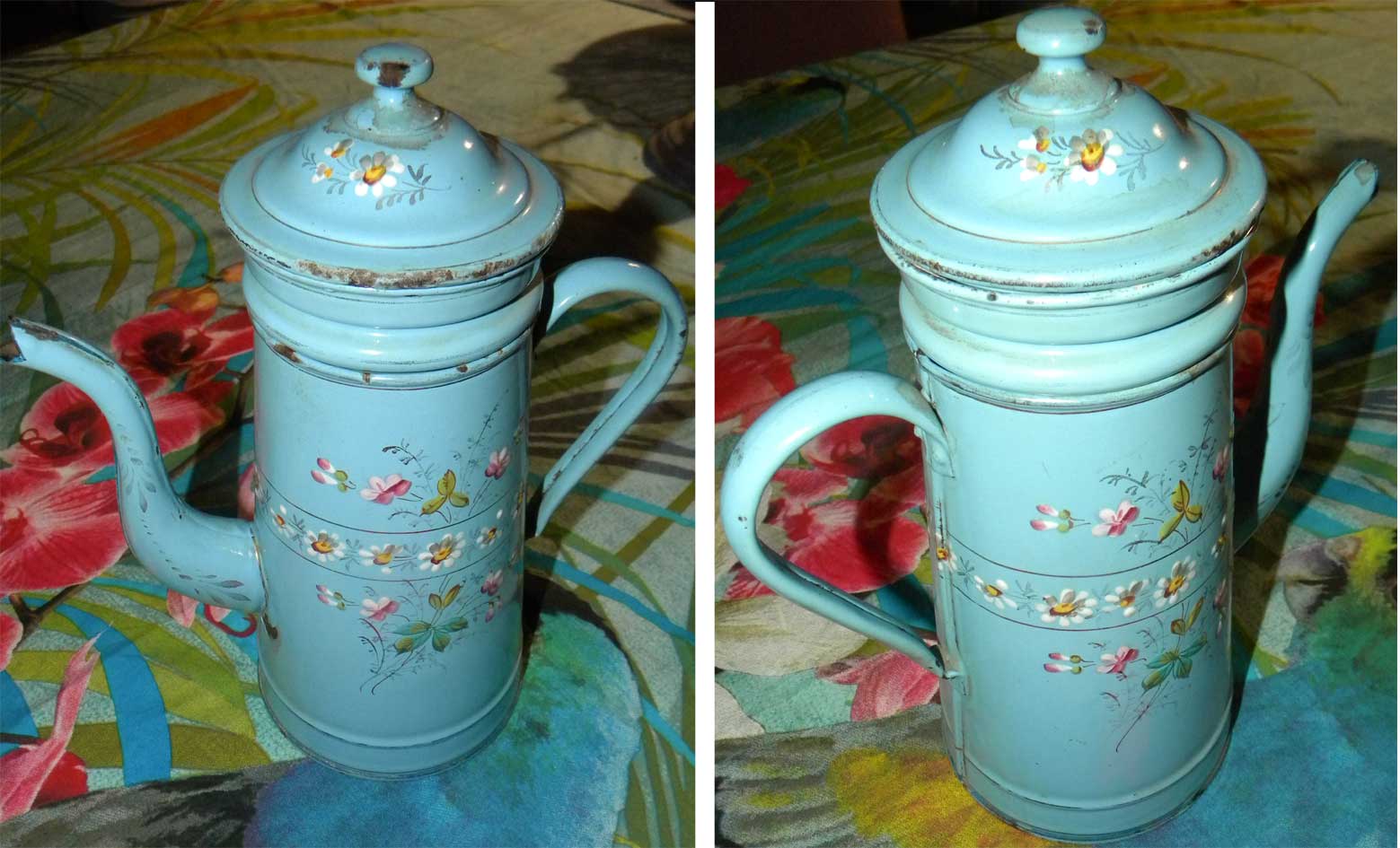 ancienne cafetière émaillée