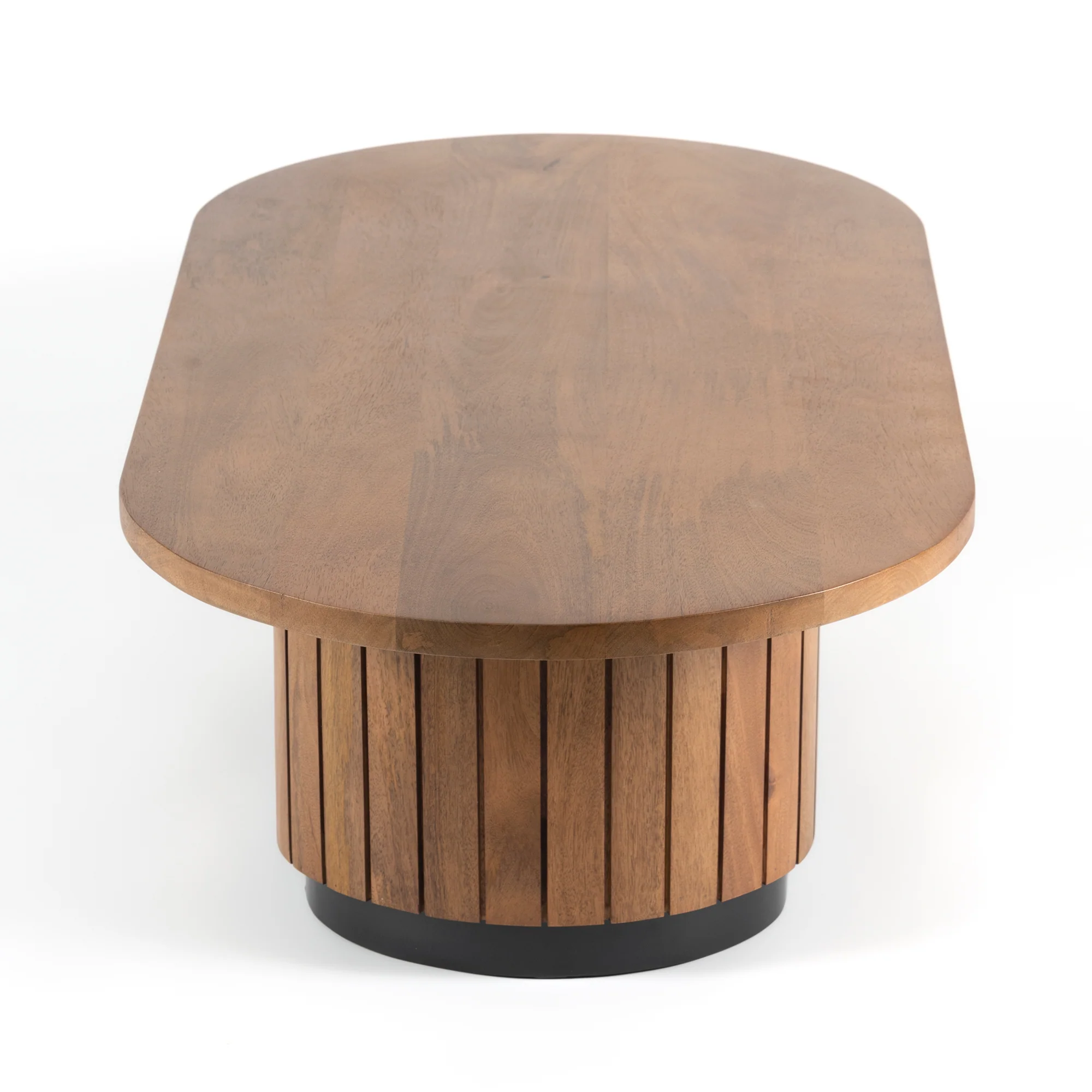 Furneezy Piano Mango Wood Oval Coffee Table - Natural