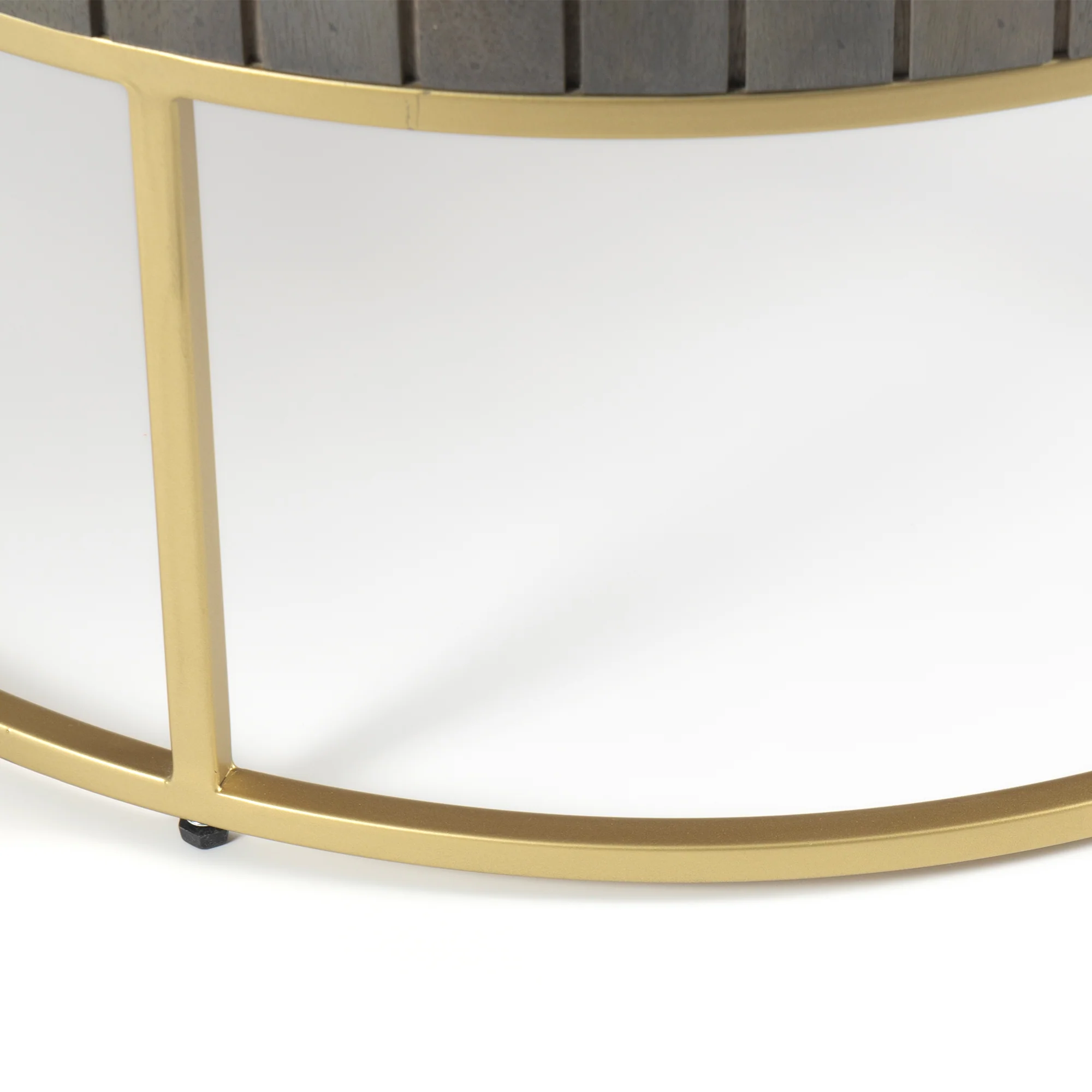 Furneezy Piano Real Marble Round Coffee Table - Ash Grey