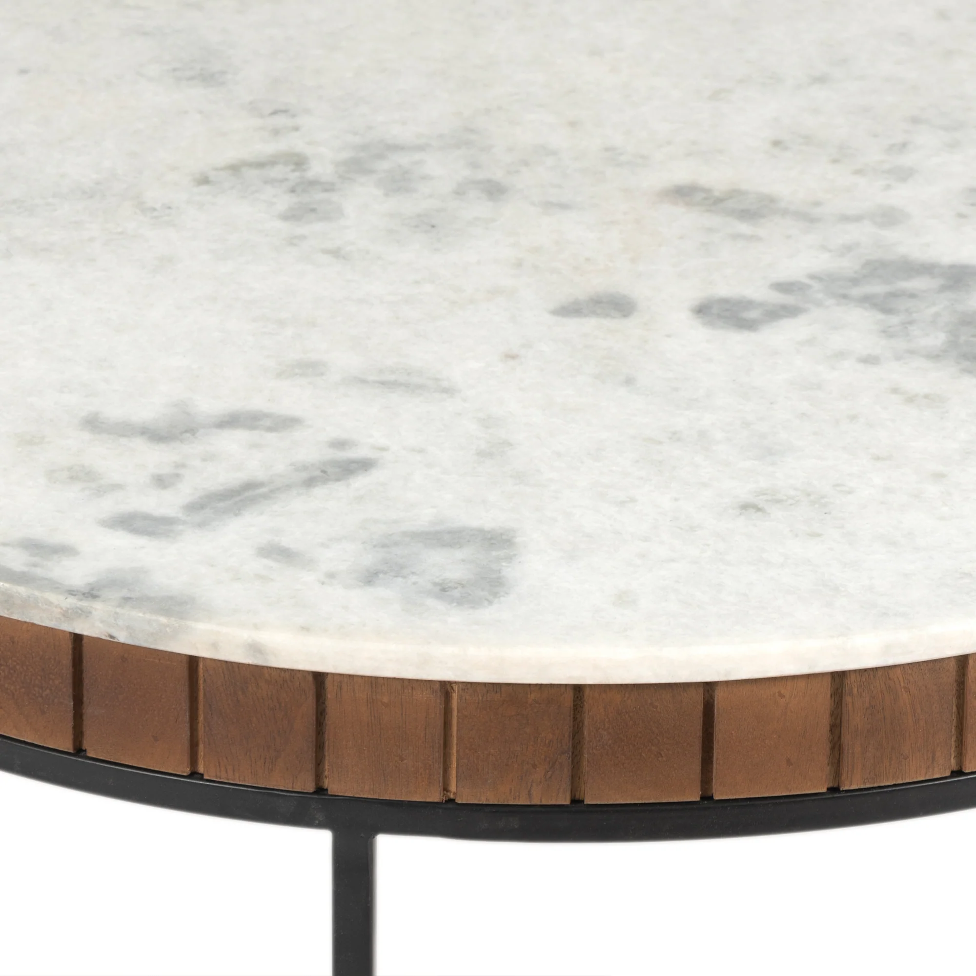  Furneezy Piano Real Marble Round Coffee Table - Natural