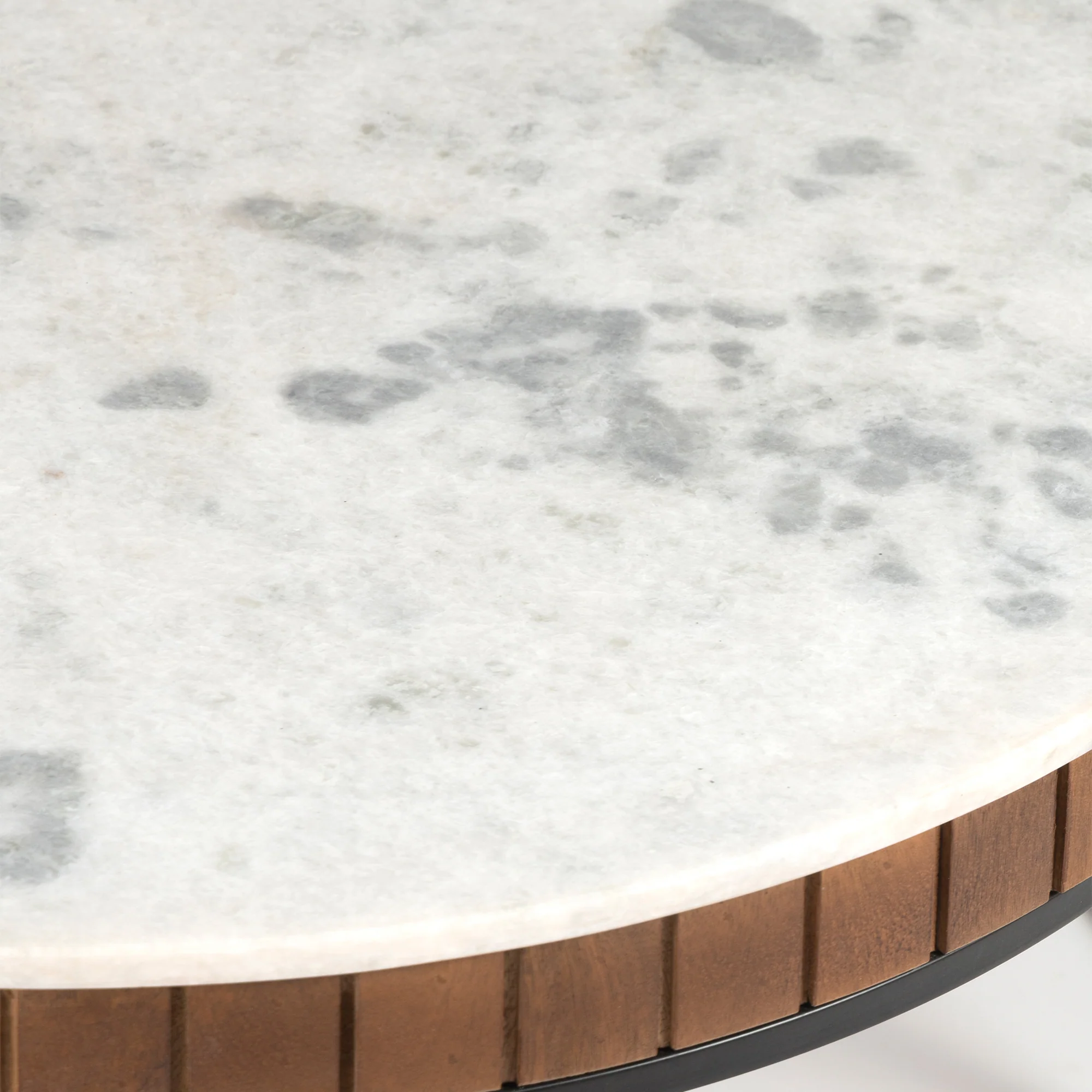  Furneezy Piano Real Marble Round Coffee Table - Natural