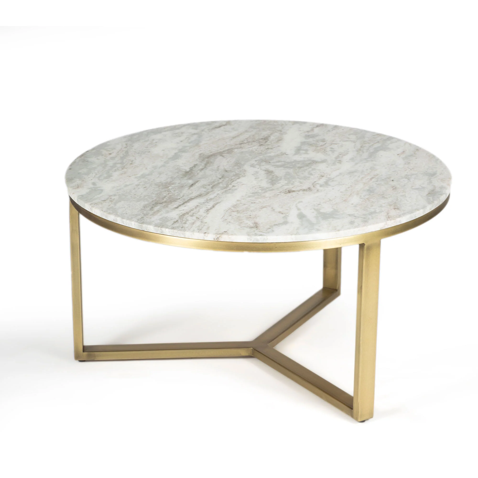  Furneezy Olive Nested Real Marble Nesting Coffee Tables