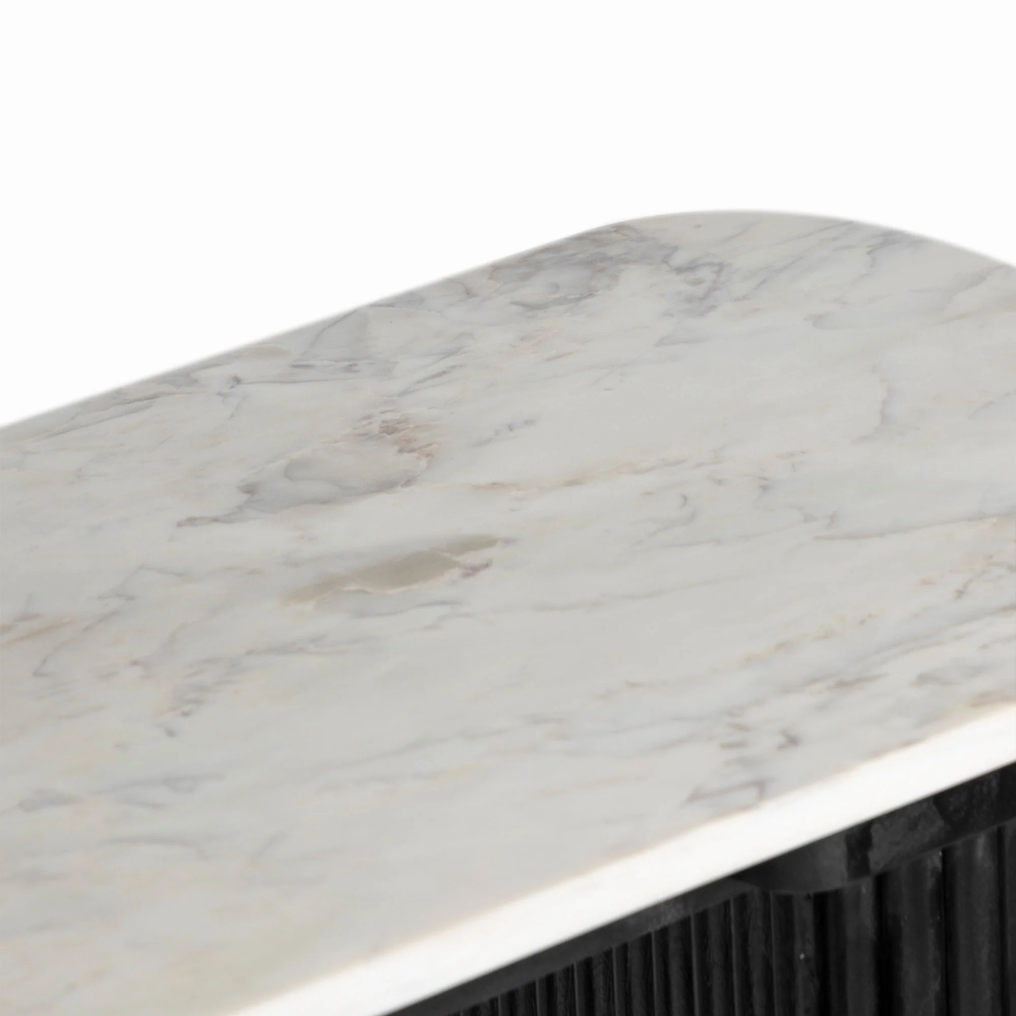  Furneezy Kelby Marble Console Table with Wooden Legs - Black