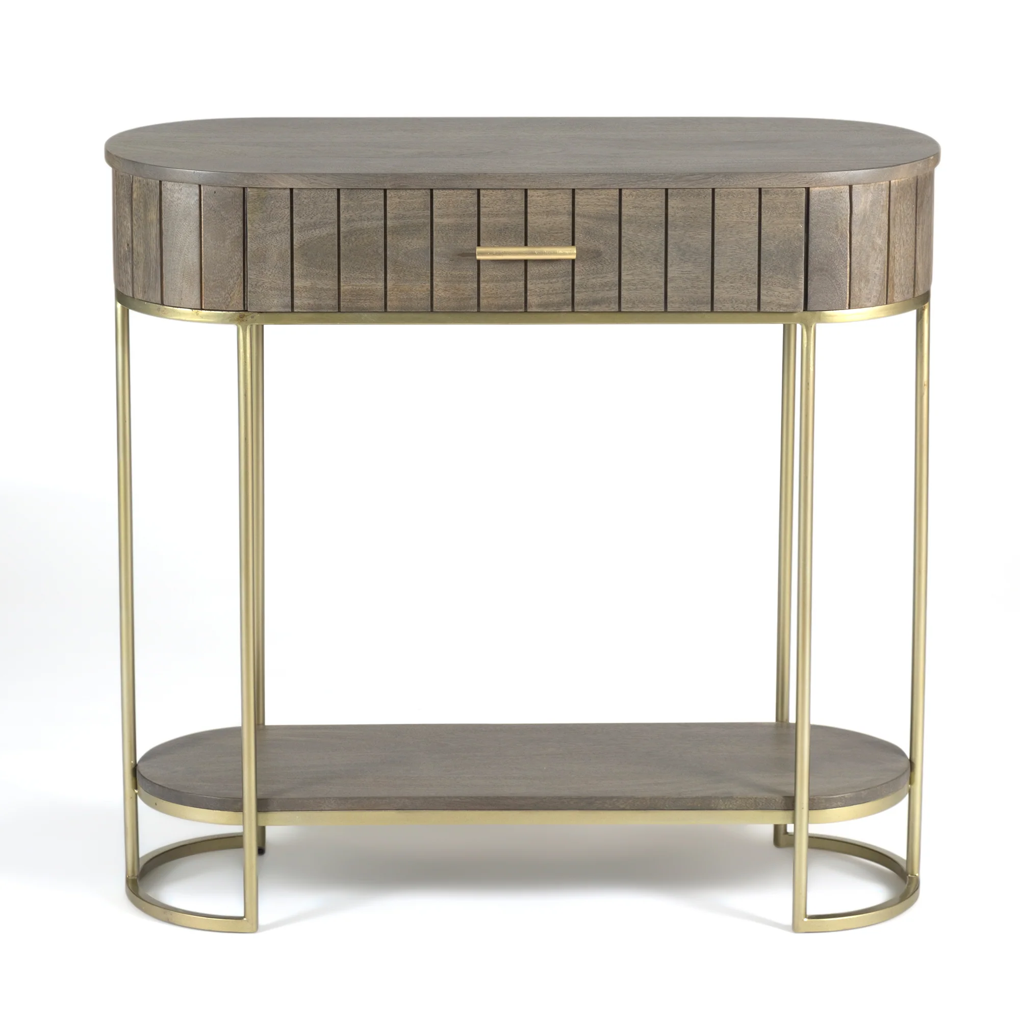 Furneezy Piano Console Table With Drawer - Ash Grey