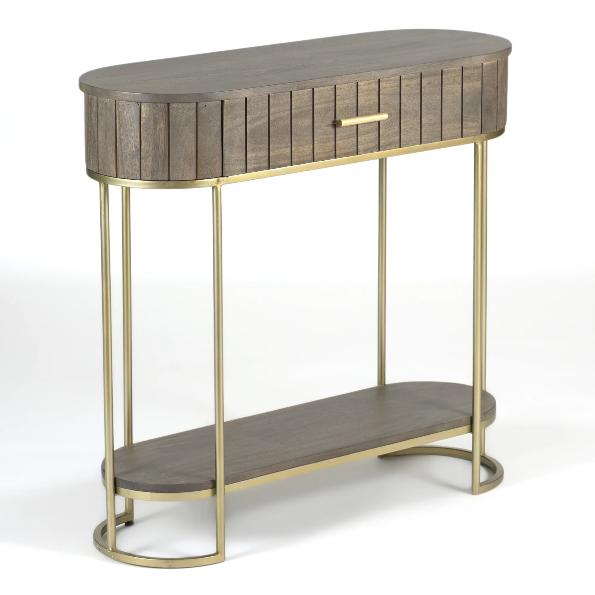  Furneezy Piano Console Table With Drawer - Ash Grey