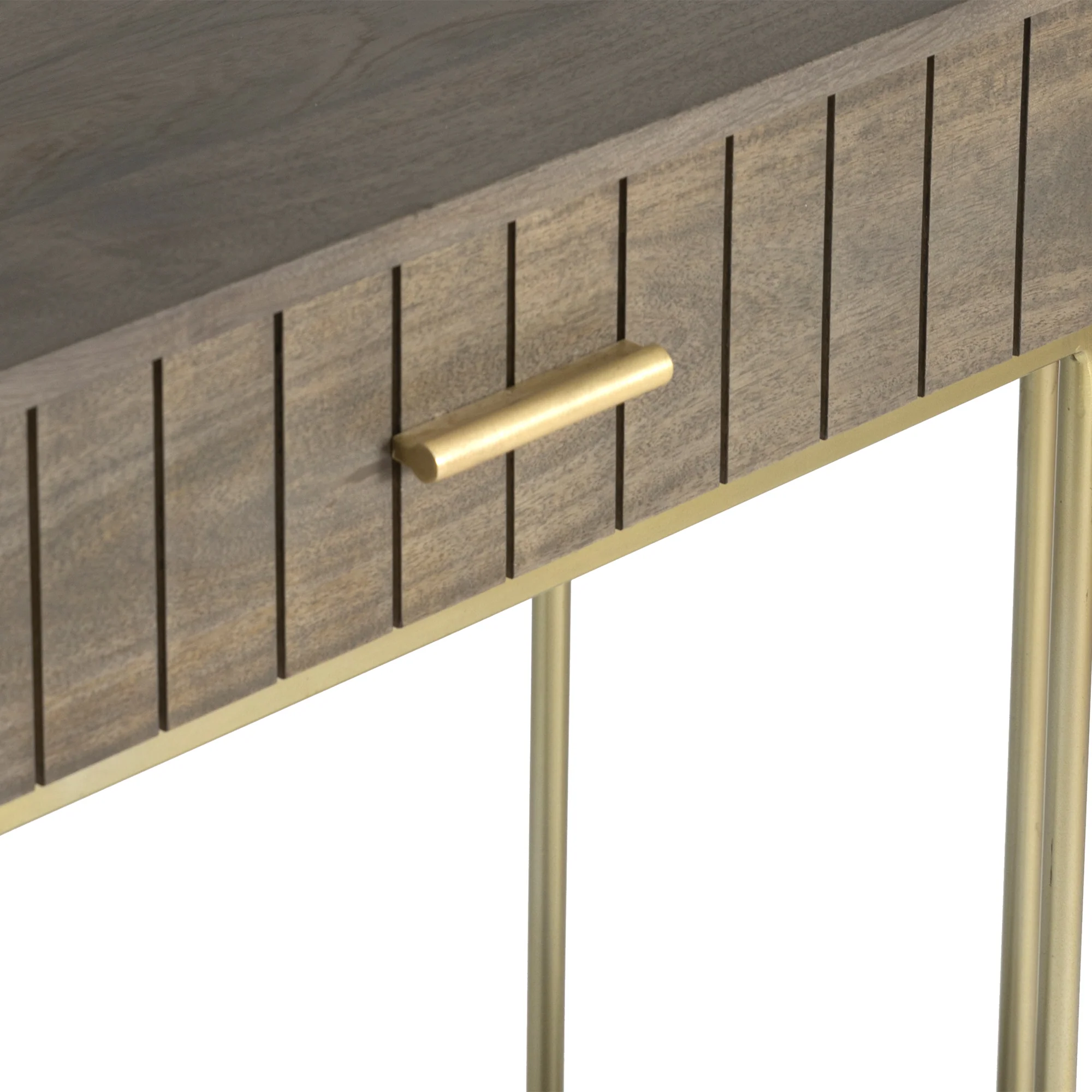  Furneezy Piano Console Table With Drawer - Ash Grey