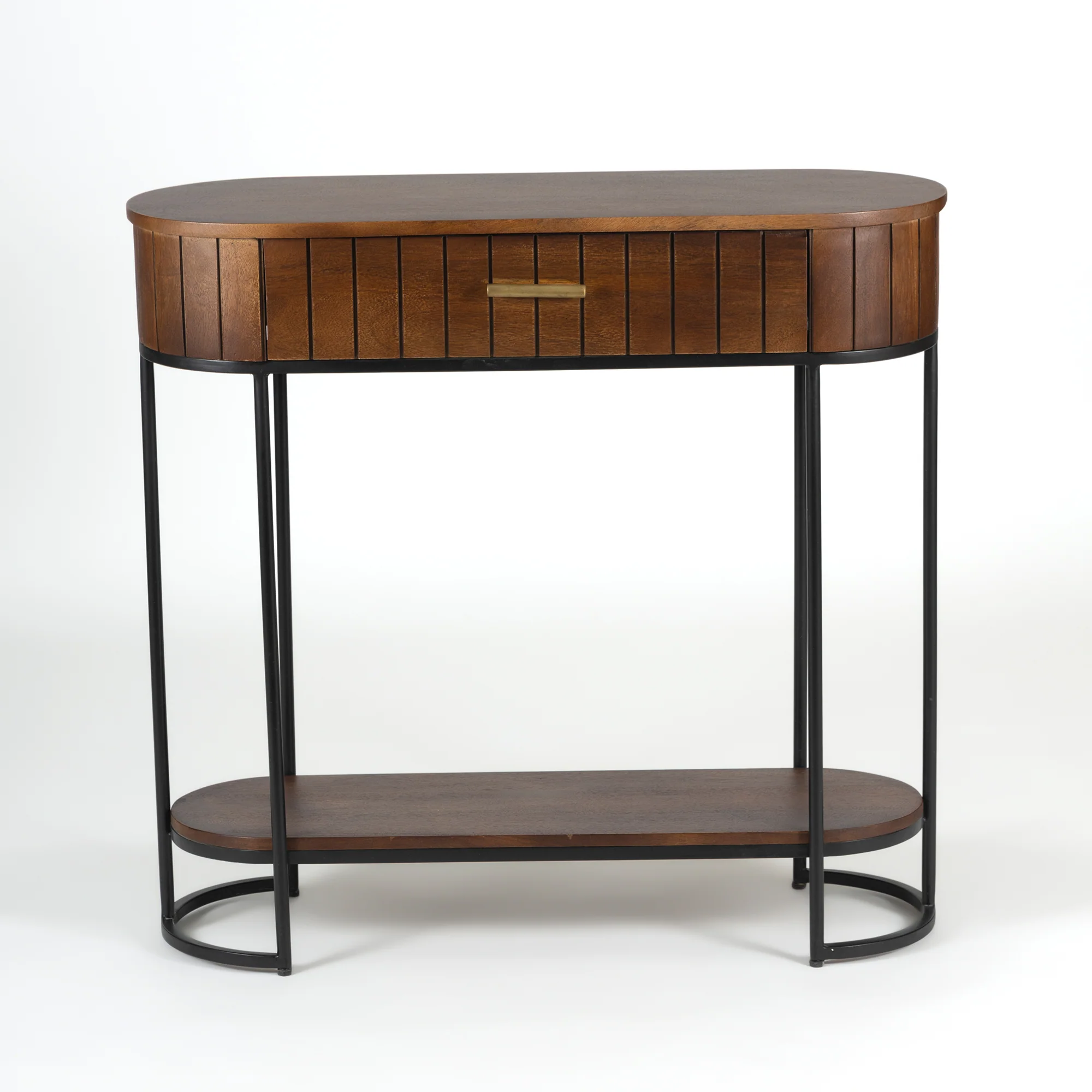 Furneezy Piano Console Table With Drawer - Honey