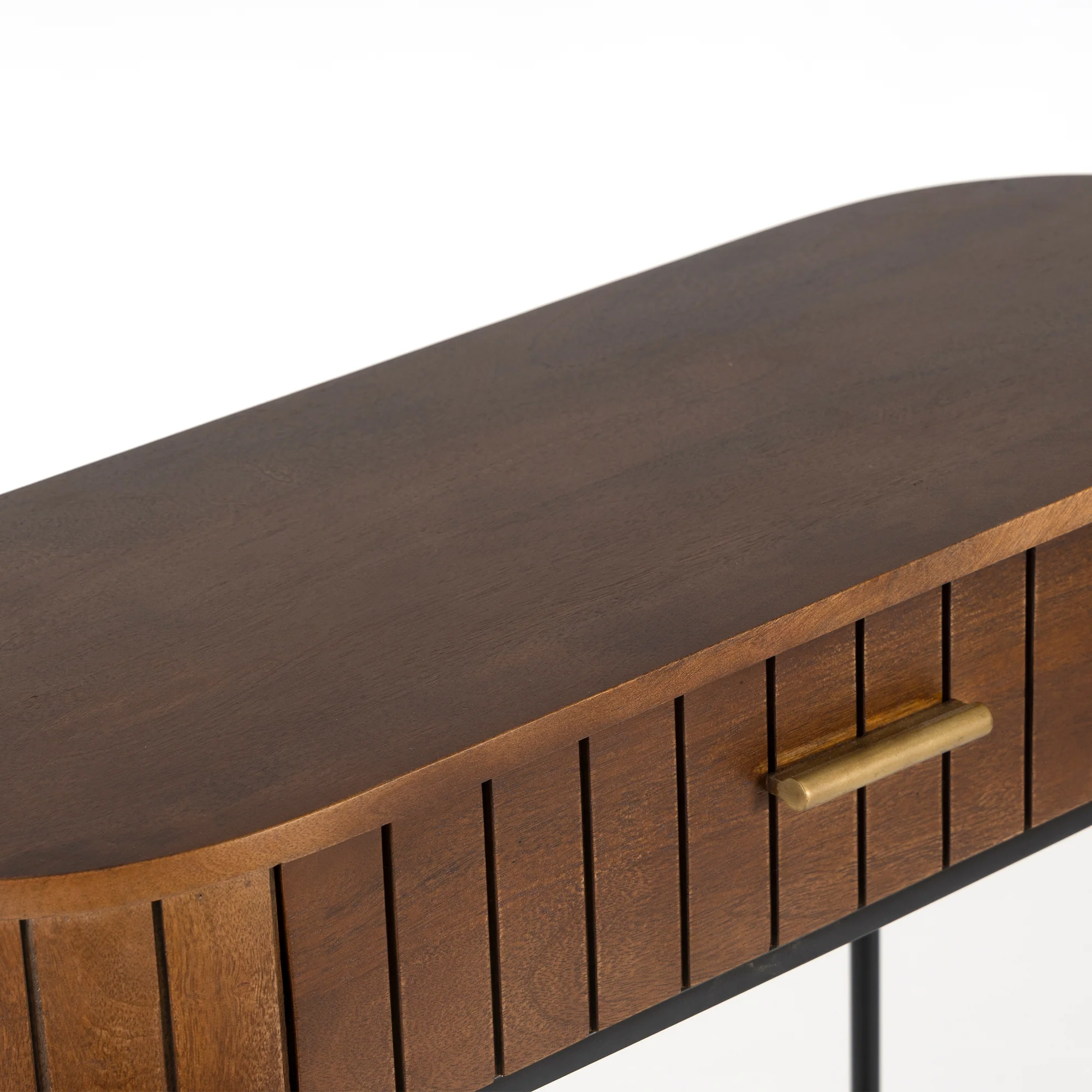  Furneezy Piano Console Table With Drawer - Honey