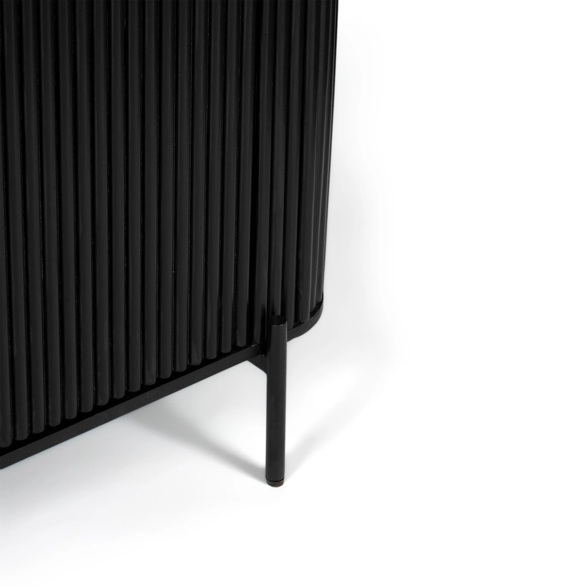  Furneezy Kelby Marble Side Board With 2 Drawers - Black