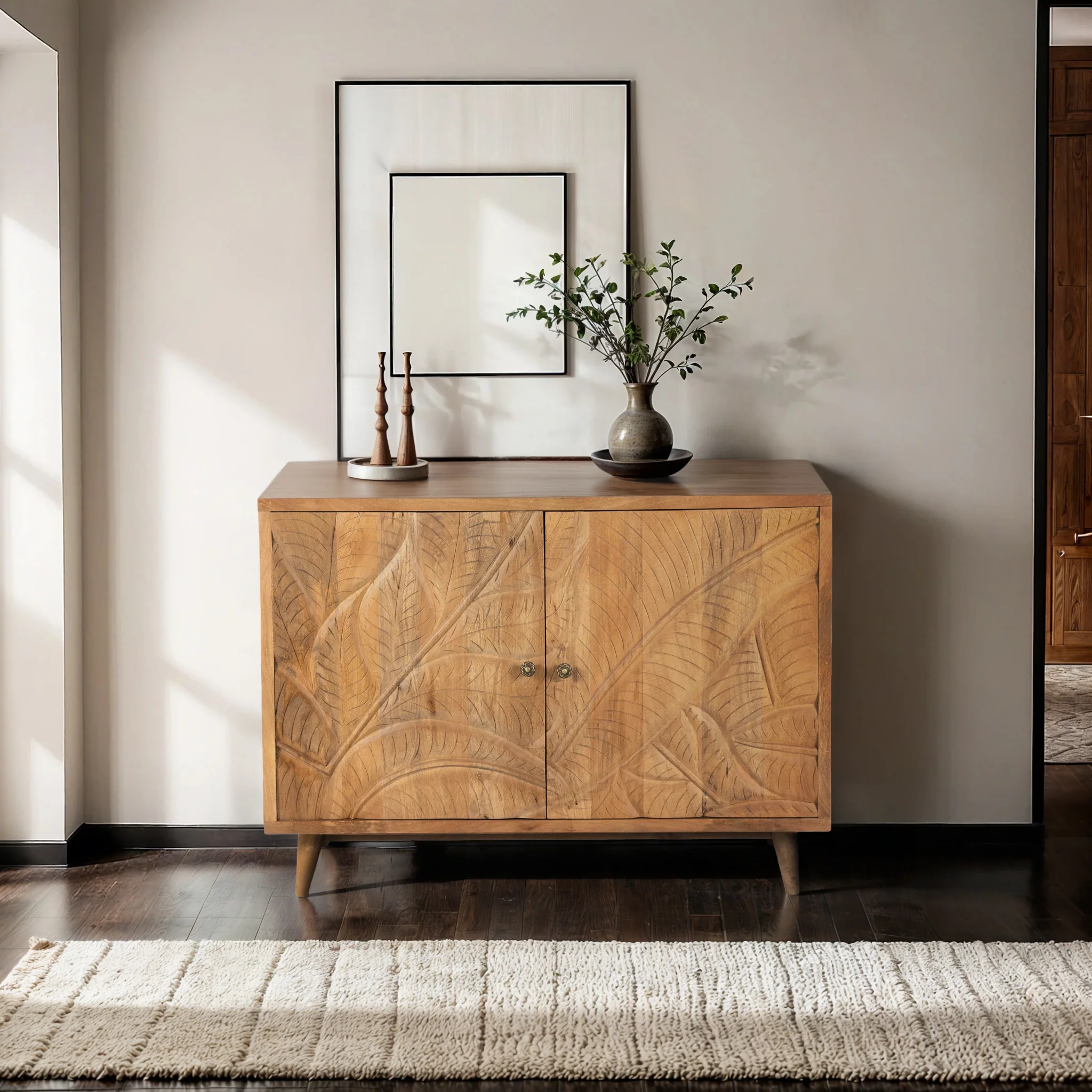 Furneezy Canopy Hand Carved Side Board - Small