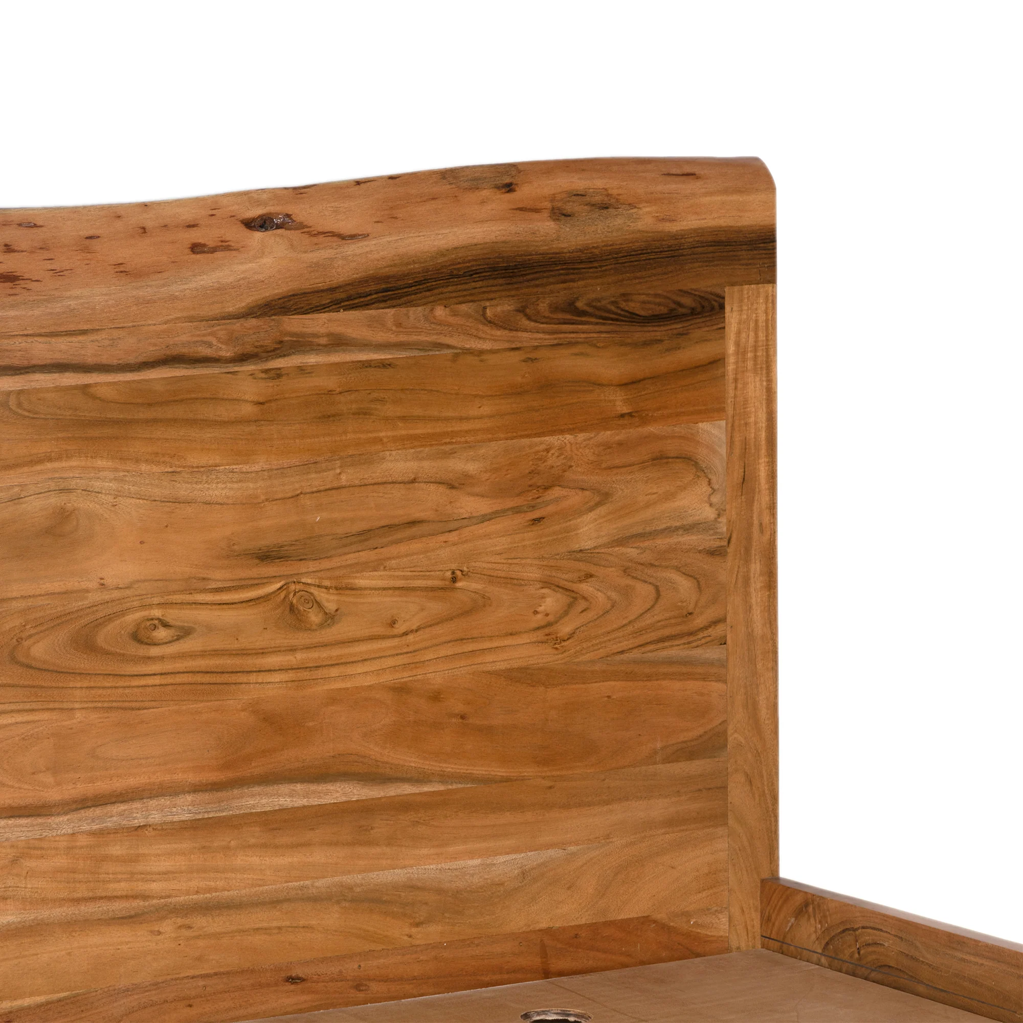 Furneezy Savannah Live Edge Acacia Wood Queen Bed