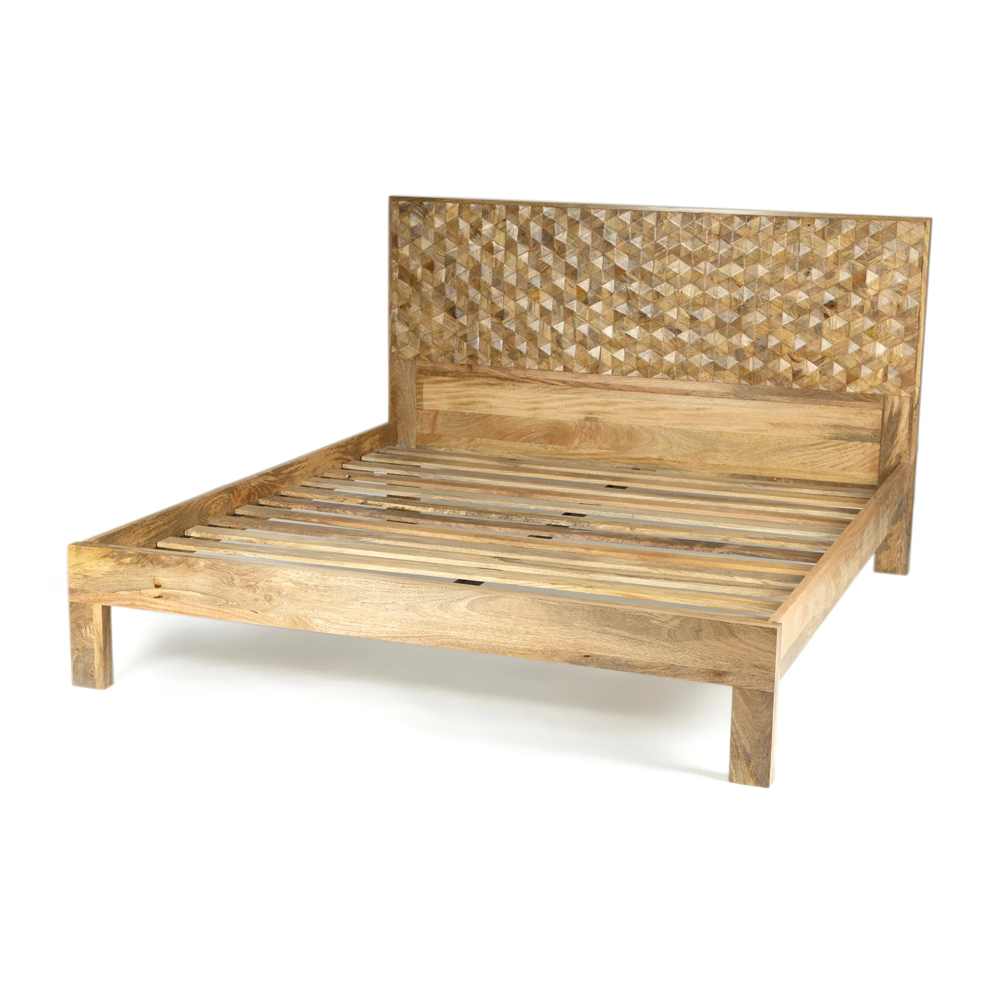  Furneezy Carve Hand-Carved Mango Wood Queen Bed