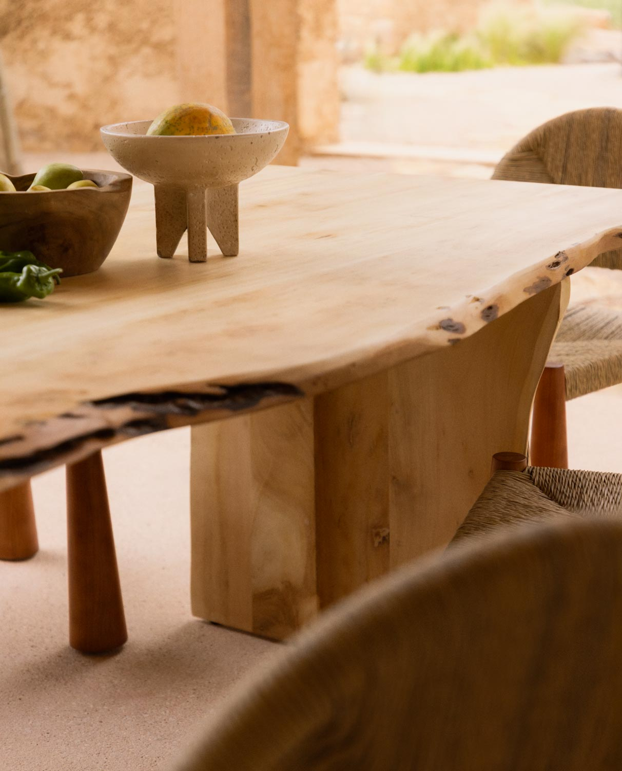 Rectangular Acacia Wood Dining Table (220x102 cm) New Aris