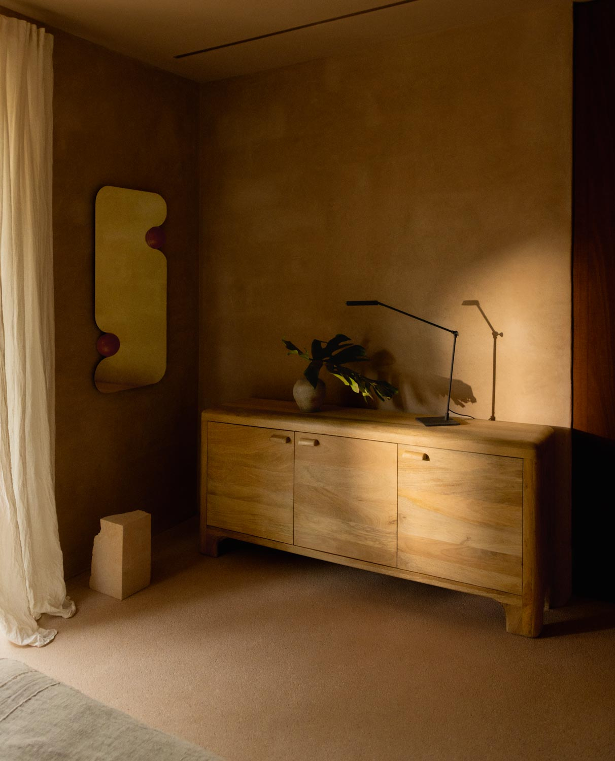 Mango Wood 3 Door Low Sideboard Reichel