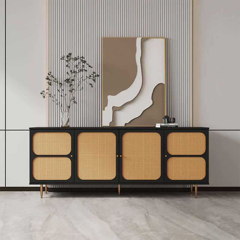 Rattan Sideboard Buffet Cabinet 70"