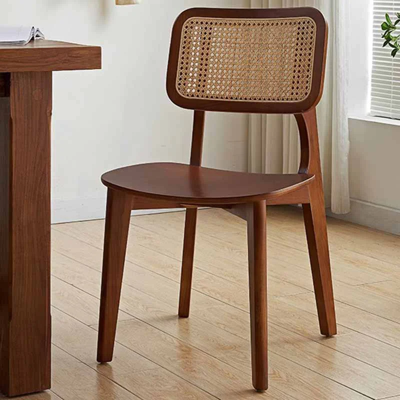 2x/4x/6x Retro Rattan Dining Chairs Natural Seat