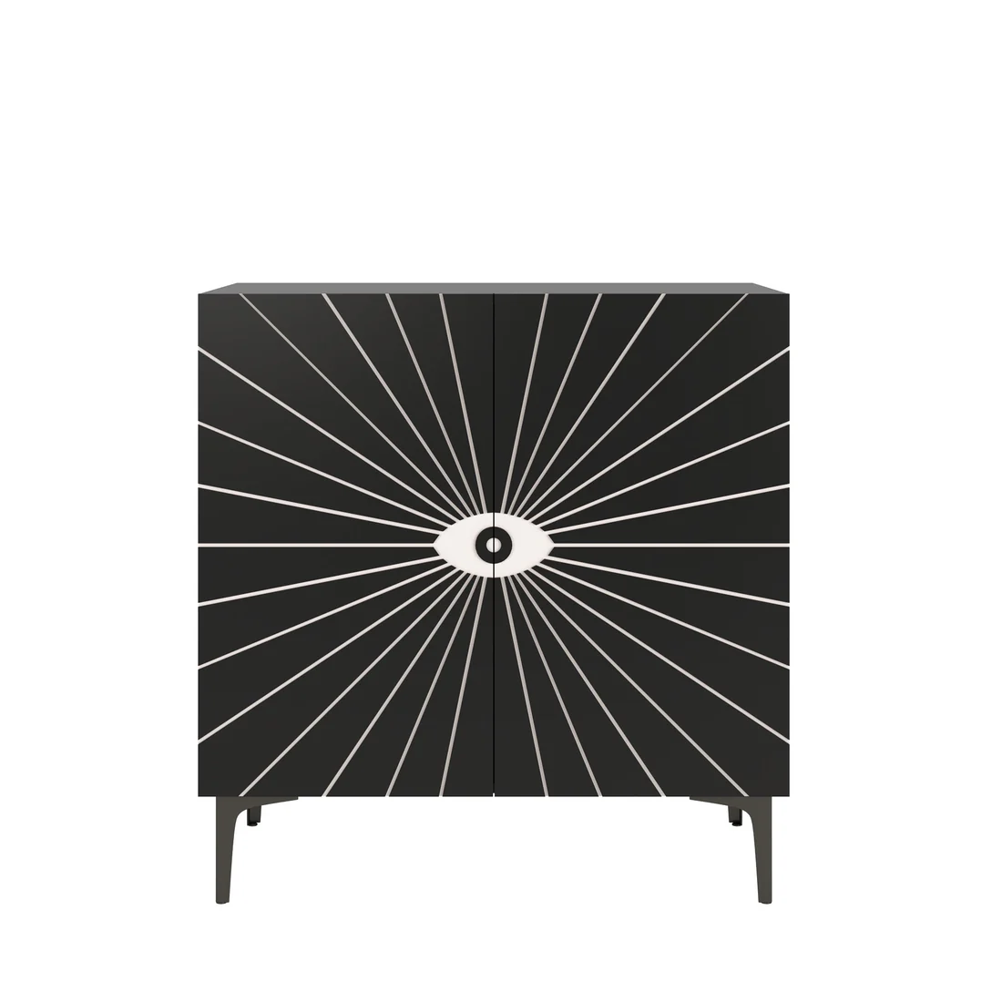 Modern Carved Eye-patterned Wooden Storage Cabinet