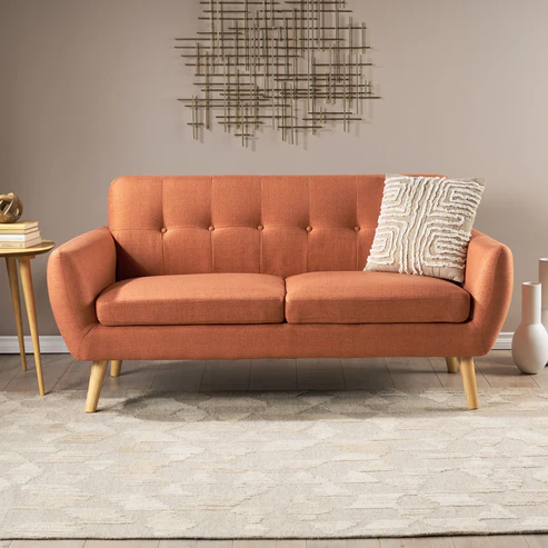 Mid-Century Modern Sofa + Burnt Orange
