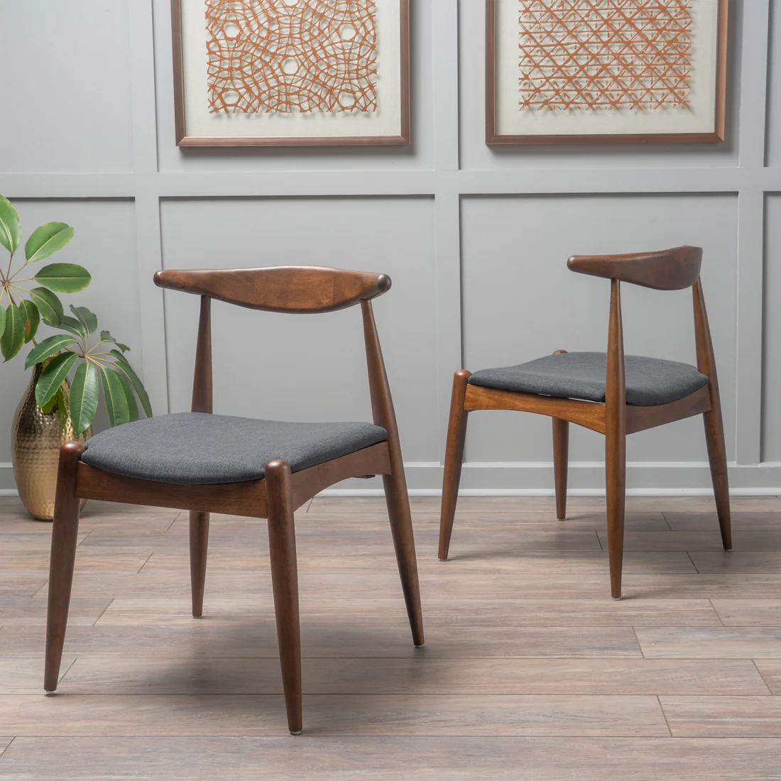 Mid-Century Modern Dining Chairs ( Set of Two)