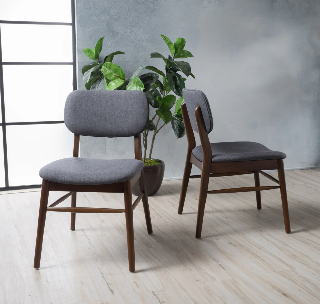 Mid-Century Modern Chairs Acacia Wood( Set of Two)
