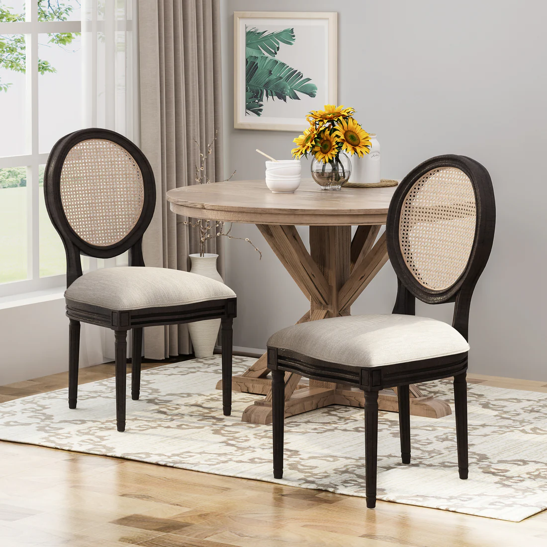 Set of Two Elegant Dining Chairs