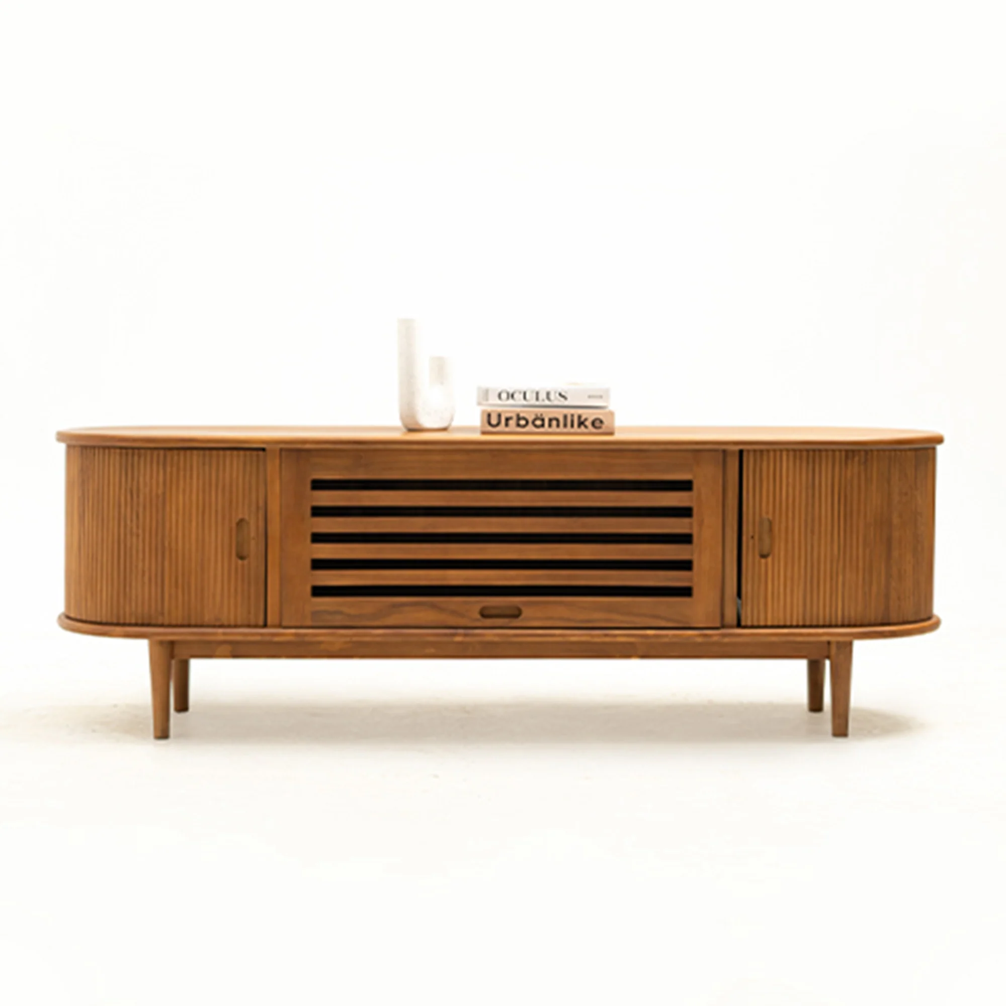 Mid-Century Modern TV Stand Teak Wood 