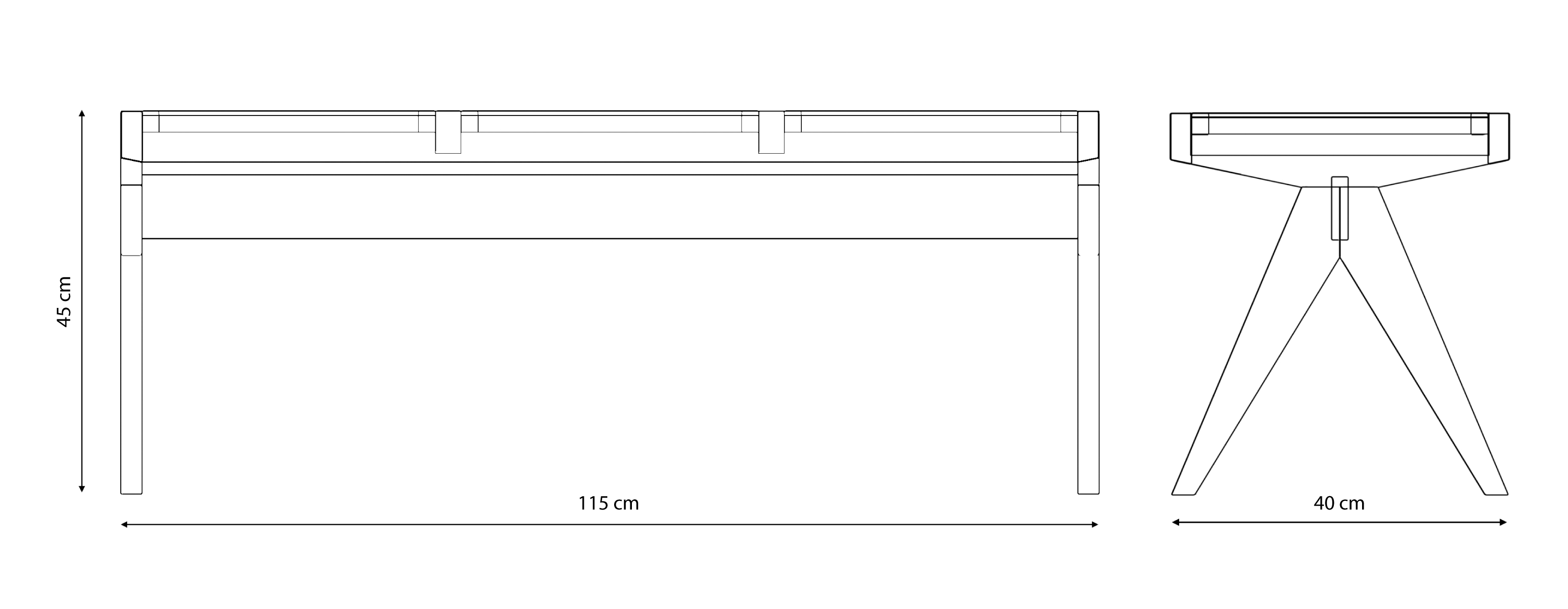 Wooden Bench Natural Finish