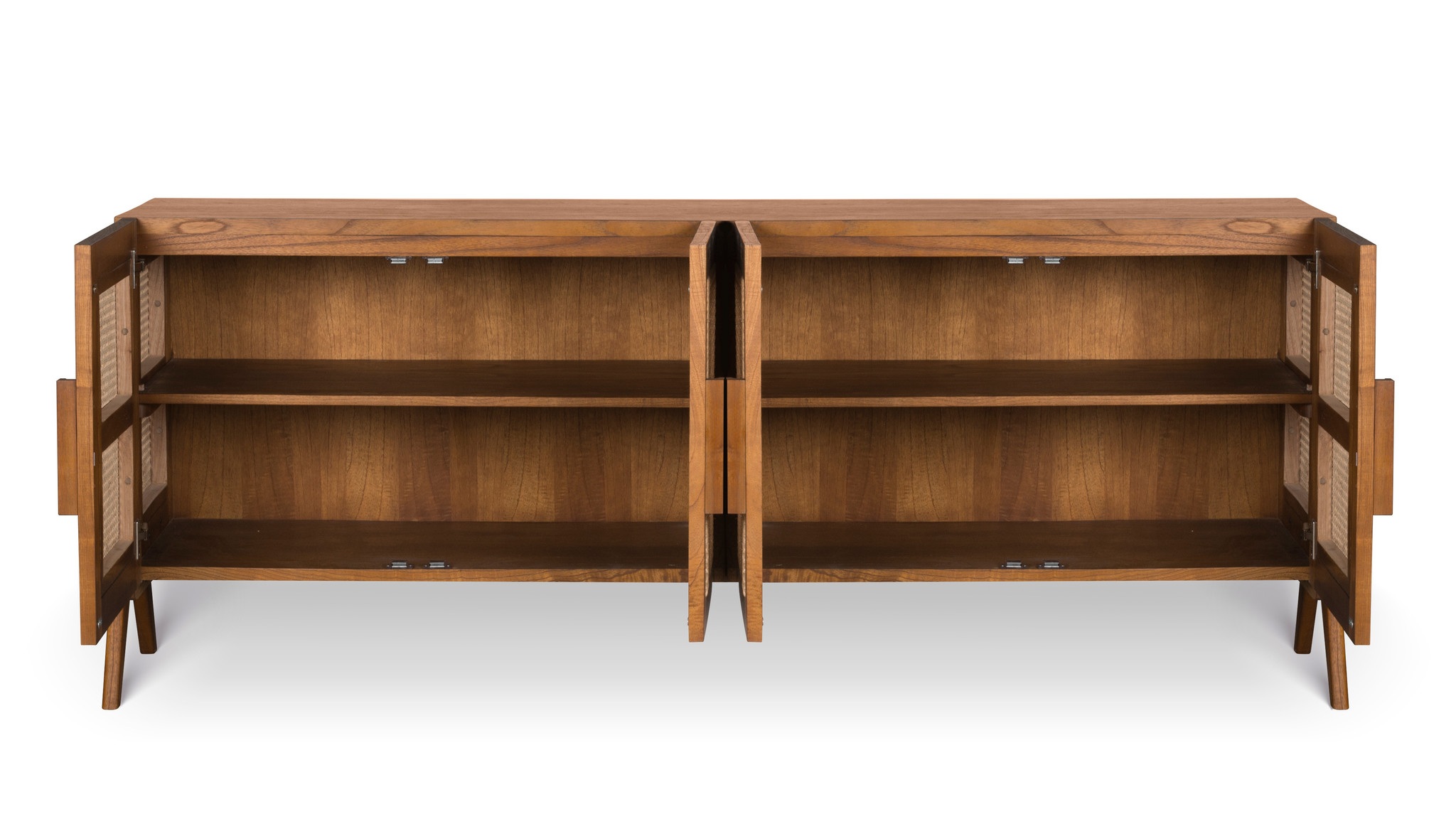 Wooden Sideboard with Rattan Doors